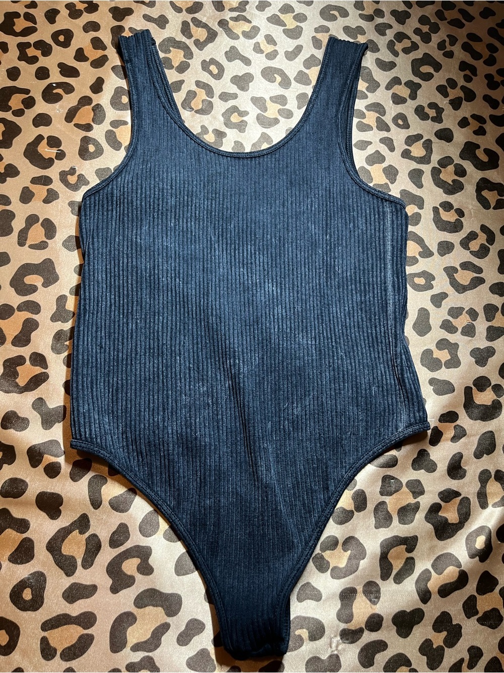 Women’s Dark navy soft ribbed singlet